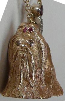 14K Gold Solid Shih Tzu Pendant-Front View