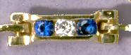 14K Gold Diamond and Sapphire Channel Set Bracelet Link