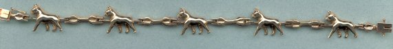14K Gold Dog Jewelry Boston Terrier Tennis Bracelet 