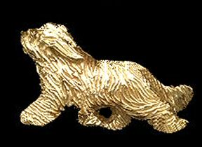 14K Gold Large Trotting Bearded Collie