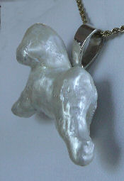14K Gold or Sterling Silver Large Trotting Bichon Frise-Rear View