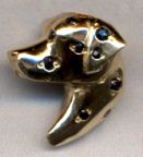 14K Gold Small Dalmatian Head with Sapphire Spots
