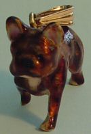 Large Trotting French Bulldog with Enamel Artwork-Front View