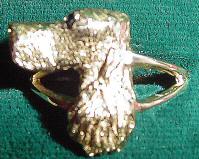 14K Gold English Setter Ring - Head with Sapphire Eye on Y Shank
