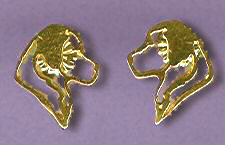 14K Gold Golden Retriever Earrings in Silhouette