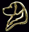 14K Gold or Sterling Silver Golden Retriever Head in Silhouette 