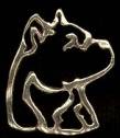 American Staffordshire Head in Silhouette - Pendant Only