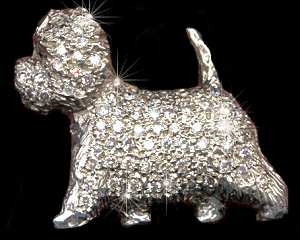 West Highland White Terrier Pavé with Diamonds-
