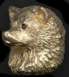 14K Gold Keeshond Large Head with Sapphire Eyes