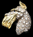 14K Gold Dog Jewelry Miniature Schnauzer Large Head Pave in Diamonds