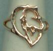 14K Gold Dog Jewelry Samoyed Silhouette Ring