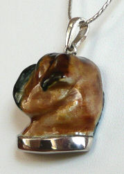 14K Gold or Sterling Silver Large Bullmastiff Head with Enamel Artwork and Enhanced with Plain Collar-Rear View