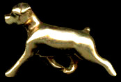 14K Gold Medium Trotting Rottweiler