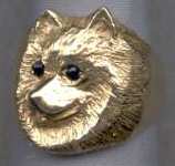 Samoyed Head Ring with Sapphire Eyes - MAN Size