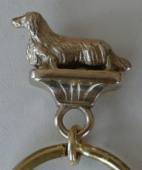 Longhaired Dachshund Solid Bronze Mini Sculpture Keyring