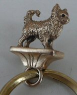 Long Coated Chihuahua Solid Bronze Mini Sculpture Keyring