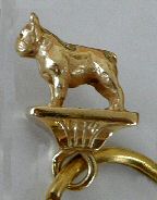 French Bulldog Solid Bronze Mini Sculpture Keyring