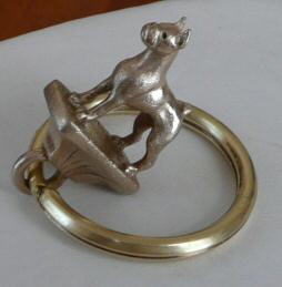 Boxer Solid Bronze Mini Sculpture Keyring-Side
