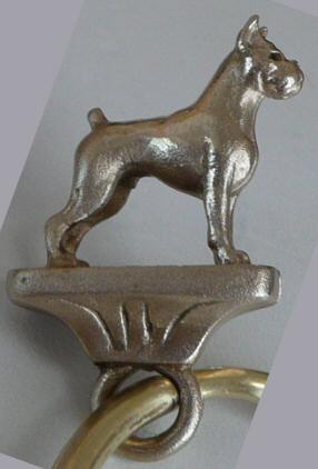 Boxer Solid Bronze Mini Sculpture Keyring