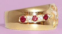14K Gold Wide Rounded Band with Inset Paw Pavé in Diamonds