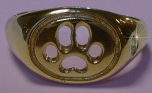 14K Gold Open Paw Oval Ring with 10 Point Diamond Accent