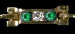 14K Gold Emerald and Diamond 8 Point LInk