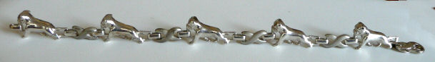 14K Gold or Sterling Silver Bullmastiff X Link Tennis Bracelet
