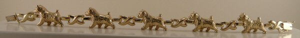 Norwich Terrier 14K Gold X Link Tennis Bracelet