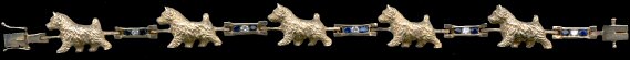 Norwich Terrier 14K Gold Tennis Bracelet with 8 Point Channel Set Gemstones