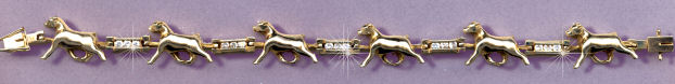 14K Gold Rottweiler Tennis Bracelet with  5 Gemstone Choices
