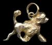 14K Gold Lion Cut Portuguese Water Dog Charm for Charm Bracelet