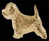 14K Gold West Highland White Terrier (Westie) Charm #1 for Charm Bracelet