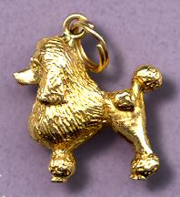 14K Gold Poodle Charm #2 for Charm Bracelet