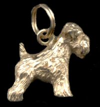 14K Gold Soft Coated Wheaten Terrier Charm for Charm Bracelet
