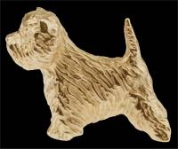 14K Gold West Highland White Terrier Charm #1 for Charm Bracelet (Westie)