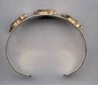 Solid 14K Gold Cuff Bracelet - Gordon Setters on Point with Pheasant - Side View