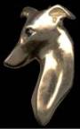 Italian Greyhound Head with Sapphire Eye (large)