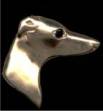 14K Gold Italian Greyhound Head with Sapphire Eye (medium)