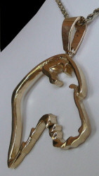 14K Gold or Sterling Silver Irish Wolfhound Head in Silhouette-Side View