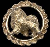 14K Gold Keeshond in Classic Rope Bezel