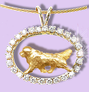 14K Gold Newfoundland Trotting in our  Exclusive Diamond Oval