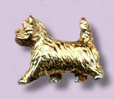 14K Gold Trotting Cairn Terrier