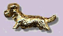 14K Gold Small Dandie Dinmont Terrier Trotting