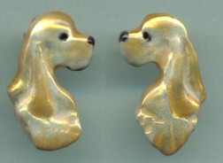 14K Gold and Enamel Buff Cocker Spaniel Earrings