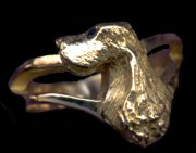 14K Gold English Cocker Head Ring 