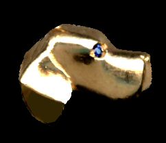 14K Gold Small Pointer Head with Sapphire Eye