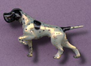 14K Gold and Enamel Large Pointing Pointer 