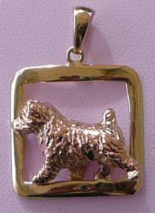 14K Pink Gold Norfolk Terrier in Yellow Gold Glossy Square