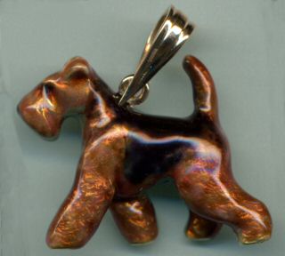 Large Trotting Welsh Terrier with Enamel Artwork