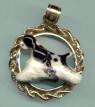 14K Gold Dog Jewelry Cocker Spaniel Parti Color in Rope Bezel